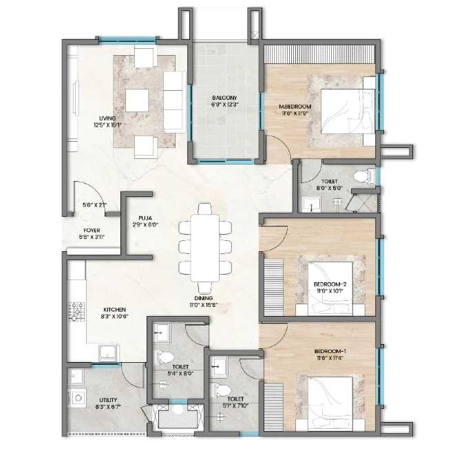 3-BHK-Type-1